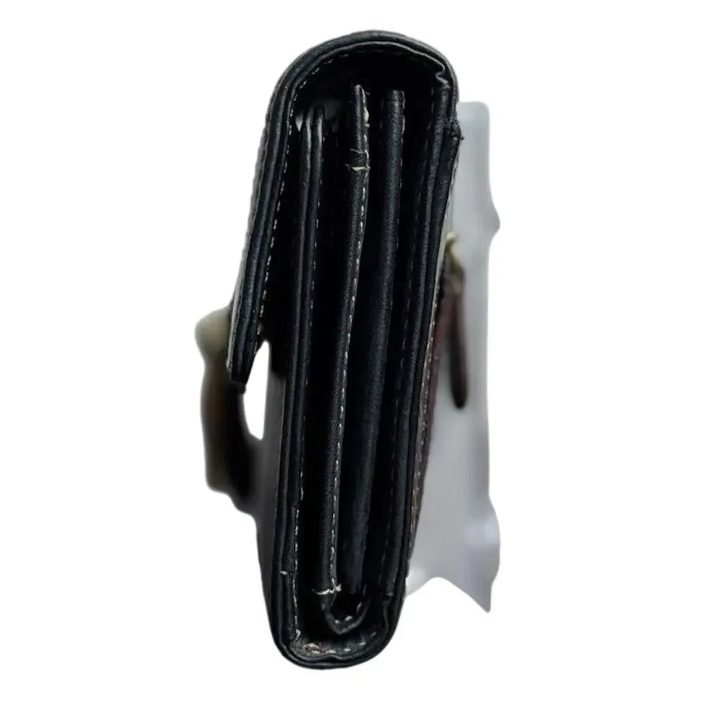Franklin Covey Black Leather Buckle Clutch Wallet